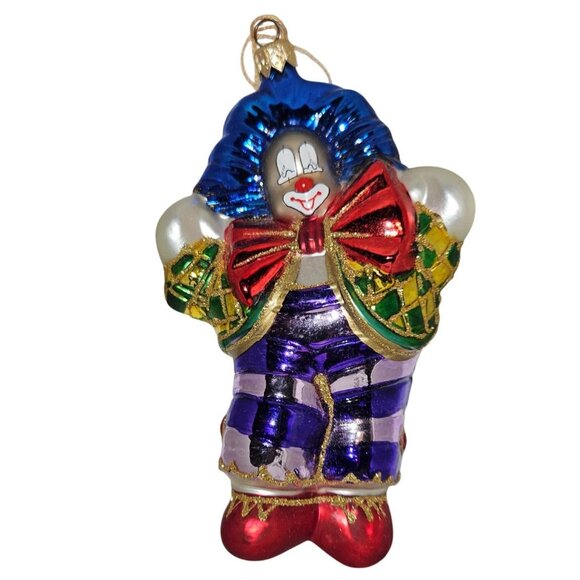 Vintage Ornament Kurt S. Adler Polonaise Collection Handcrafted Glass Clown Box - Picture 7 of 8